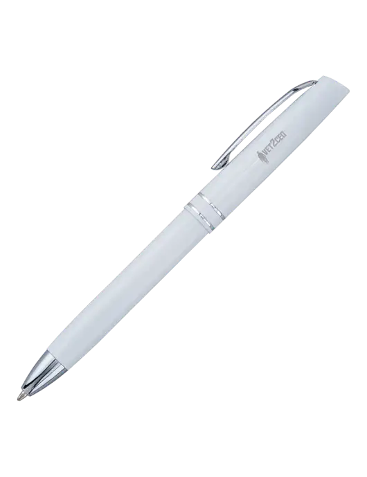 White Anguilla Black Ink Pen w/Vet2CEO Logo