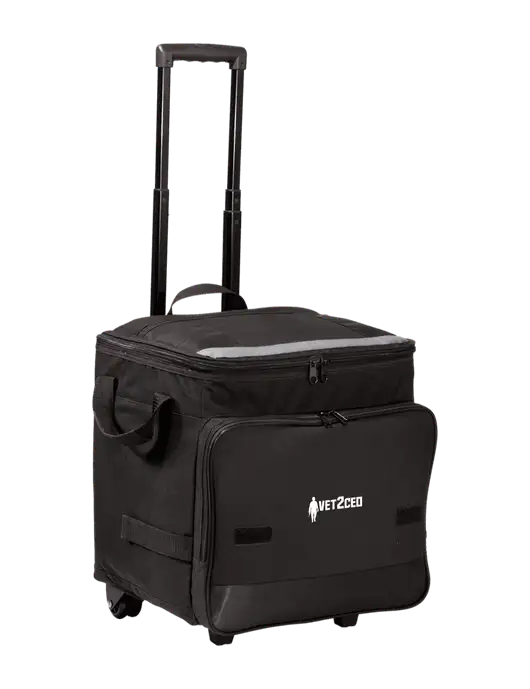 Black Rolling Cooler w/Vet2CEO Logo