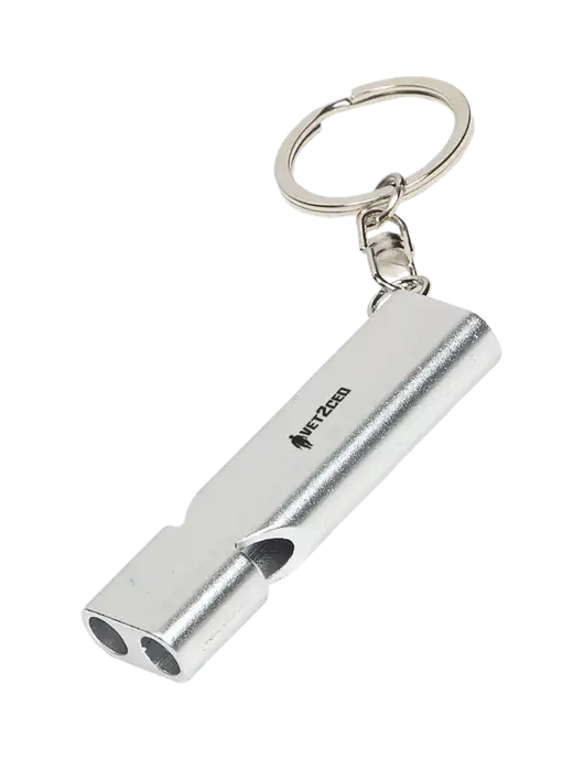 Quick Alert Silver Safety Whistle w/Vet2CEO Logo