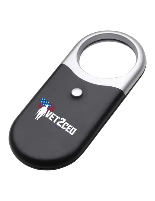 Compact Black Magnifier Light w/Vet2CEO Logo
