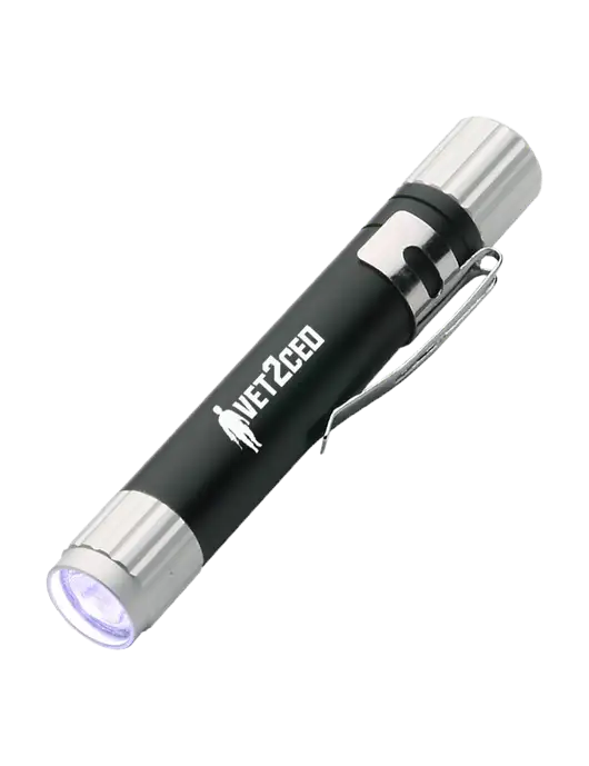 Black Aluminum LED Penlight w/Vet2CEO Logo