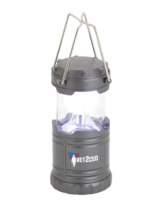 Gunmetal Mini Retro Lantern w/Vet2CEO Logo