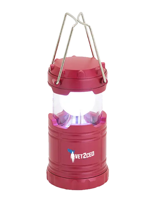 Red Mini Retro Lantern w/Vet2CEO Logo