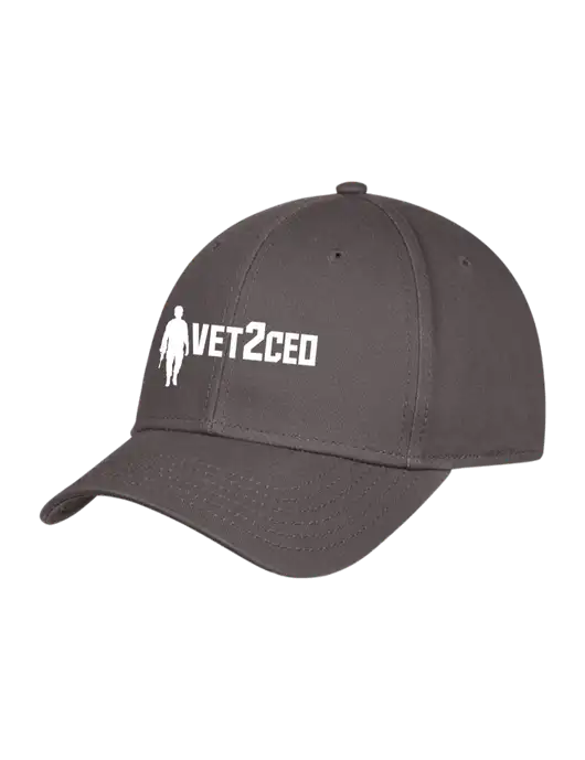 Charcoal Structured Cap Hook & Loop w/Vet2CEO Logo