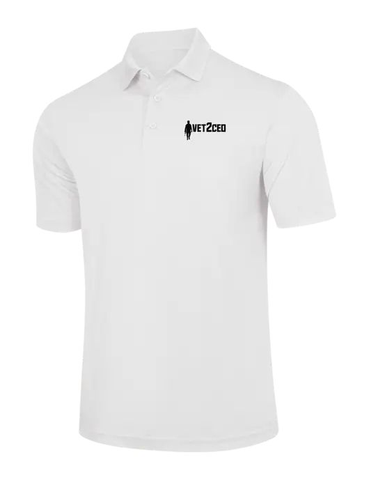White PosiCharge Competitor Polo w/Vet2CEO Logo