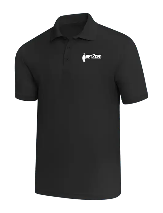 Black PosiCharge RacerMesh Polo w/Vet2CEO Logo