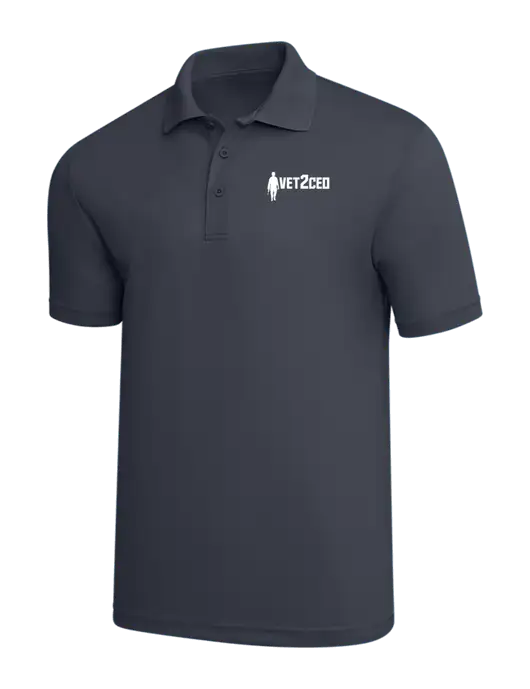 Dark Grey PosiCharge RacerMesh Polo w/Vet2CEO Logo