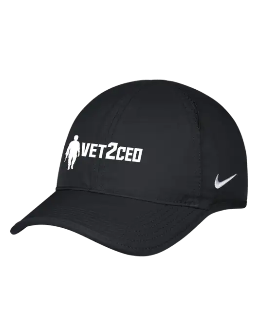 Nike Black Featherlight Cap w/Vet2CEO Logo