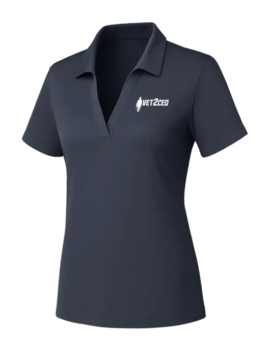 Womens Dark Grey PosiCharge RacerMesh Polo w/Vet2CEO Logo