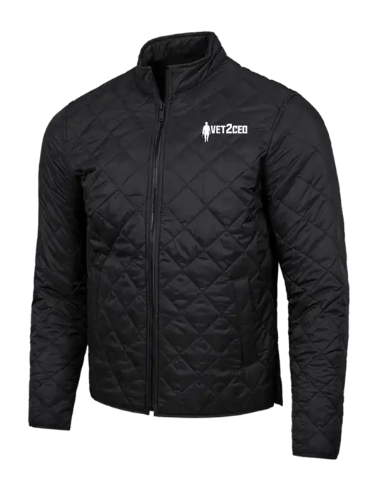 Mercer+Mettle Black Quilted Full-Zip Jacket w/Vet2CEO Logo
