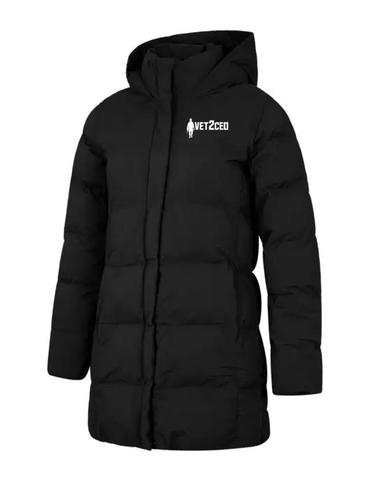 Mercer+Mettle Womens Deep Black Puffy Parka  w/Vet2CEO Logo