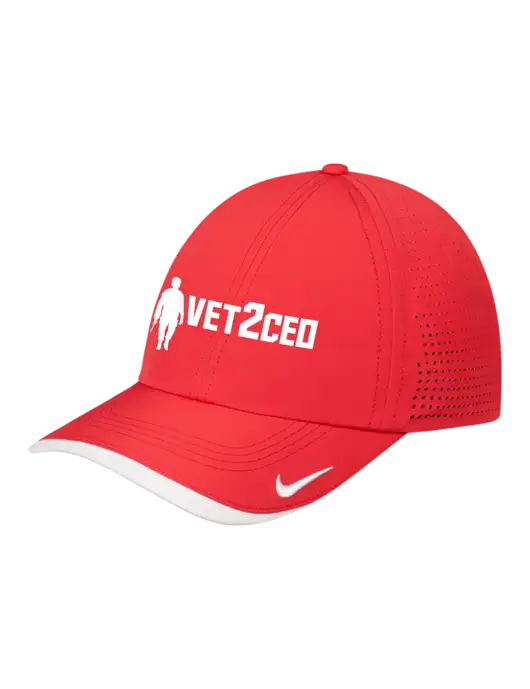 Nike Red/White Dri-FIT Perforated Performance Cap w/Vet2CEO Logo