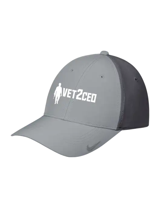 Nike Light Grey/Dark Grey Dri-FIT Legacy Cap w/Vet2CEO Logo