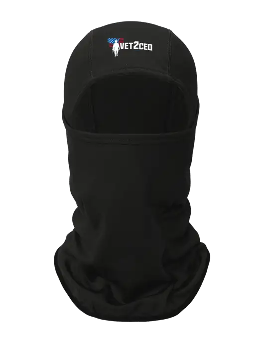 Black CornerStone Smooth Fleece Face Mask w/Vet2CEO Logo