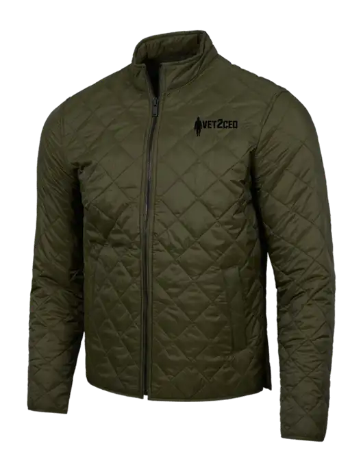 Mercer+Mettle Dark Olive Green Quilted Full-Zip Jacket w/Vet2CEO Logo
