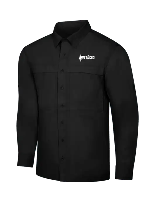 Black Long Sleeve UV Daybreak Shirt w/Vet2CEO Logo