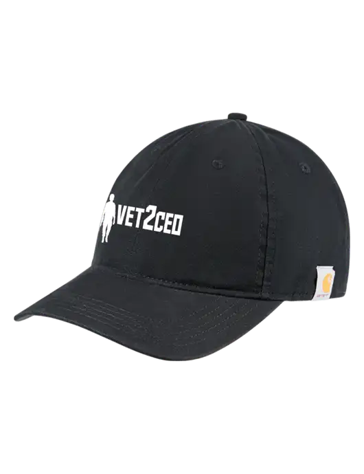 Carhartt Black Cotton Canvas Cap w/Vet2CEO Logo