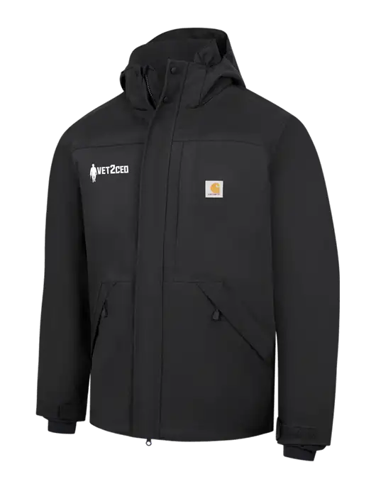 Carhartt Black Storm Defender Shoreline Jacket w/Vet2CEO Logo