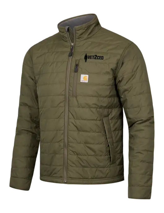 Carhartt Dark Olive Gilliam Jacket w/Vet2CEO Logo