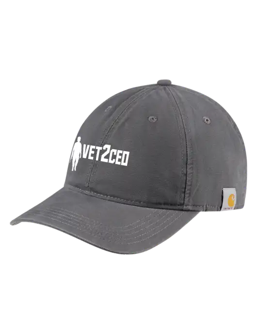 Carhartt Dark Grey Cotton Canvas Cap w/Vet2CEO Logo