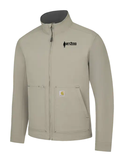 Carhartt Light  Grey Super Dux Soft Shell Jacket w/Vet2CEO Logo